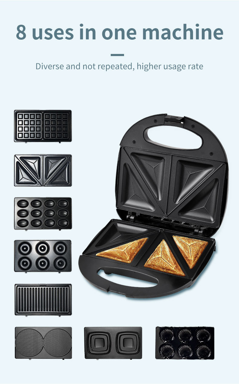SOKANY140 Sandwich Machine, an 8-in-1 detachable plate cake, nut doughnut and waffle machine for foreign trade pic 5