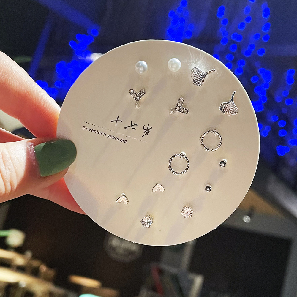 Exquisite and compact one-week stud set of earrings, 2023 new trendy and simple S925 earrings for women pic 52