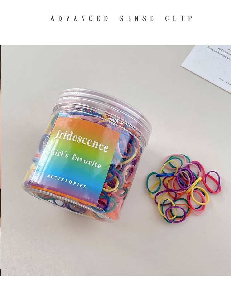 黑色一次性橡皮筋女扎头发高弹力发绳不伤发发圈儿童头绳编发发饰详情22