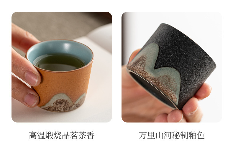 茶杯陶瓷主人杯单杯国潮复古手绘个人品茗杯礼盒装伴手礼制定logo详情9