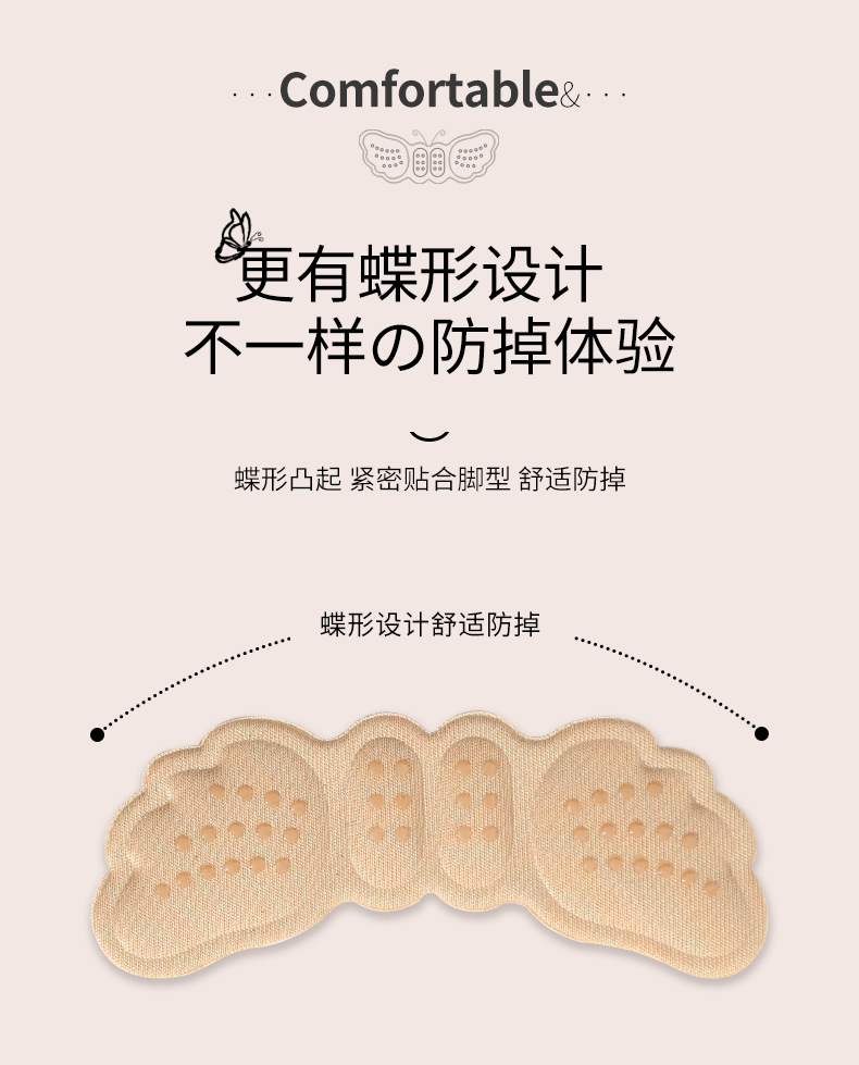 乐福4D后跟帖透明超软舒适防磨脚防滑防掉跟高跟鞋神器后跟贴批发详情4