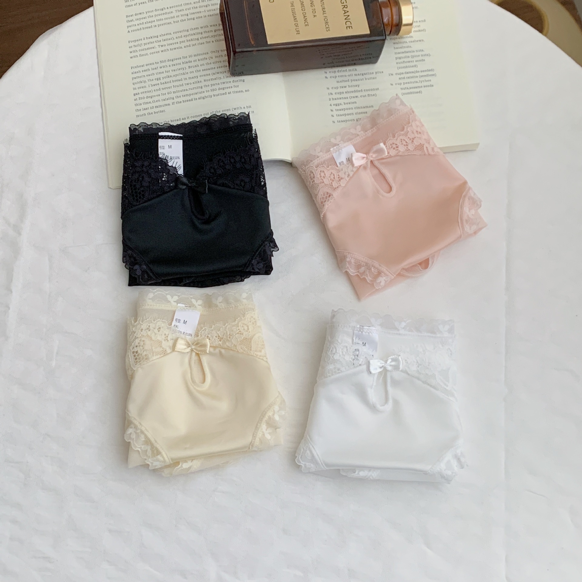 法式软蕾丝性感网纱内裤女甜美纯欲风诱惑透气舒适少女中腰三角裤详情3