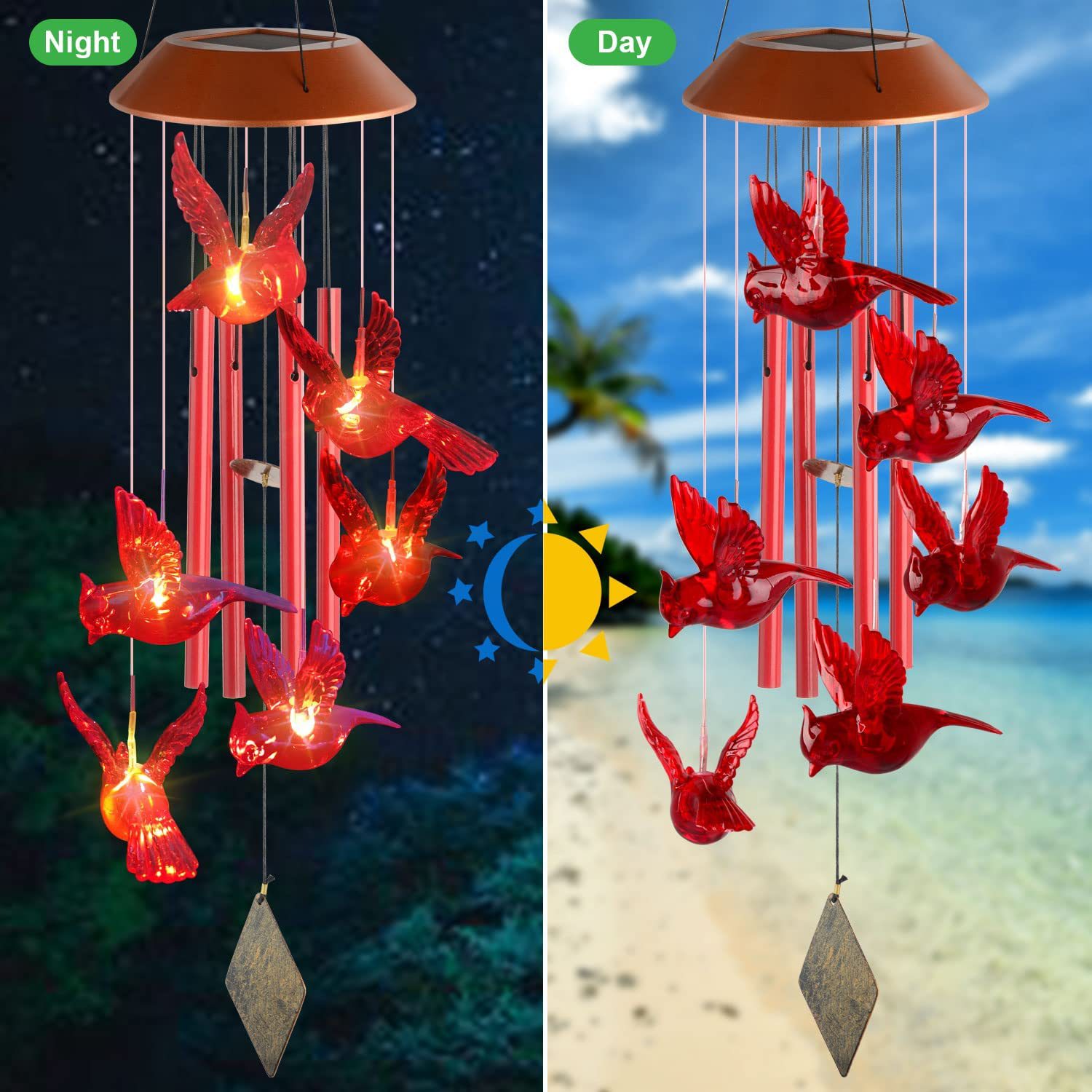 Solar hummingbird wind chime light, LED Christmas butterfly light, courtyard solar wind chime light, landscape light, courtyard light pic 24