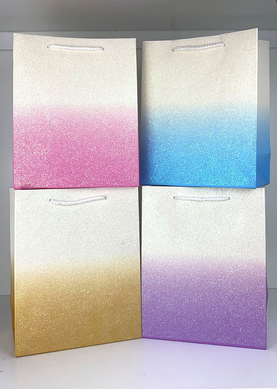 Gift bag Cross-border paper gift paper bag, gradient full-page bright pink shopping paper bag, premium packaging bag pic 6