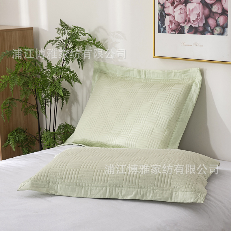 Export supply of pure cotton twill pillowcases, thickened cotton-padded dormitory household pillow core covers, 50*70 quilted pillowcases pic 11