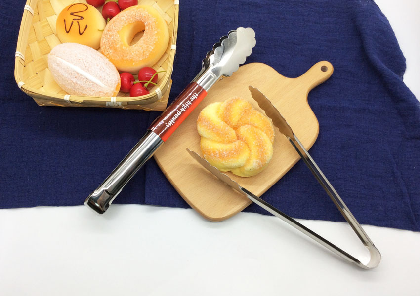 Bread tongs, stainless steel plum blossom bread food tongs, tableware food tongs, steak barbecue tongs pic 7