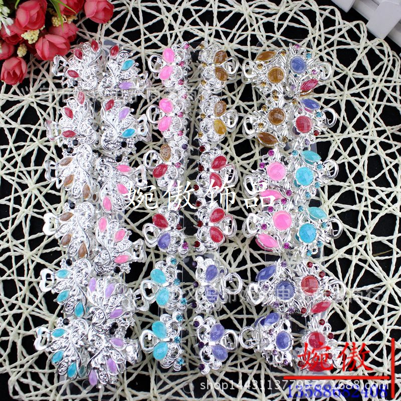 Alloy diamond-encrusted small claw clips, grab clips, hair clips, gold and silver, Yiwu two-yuan store small commodity headwear wholesale pic 68