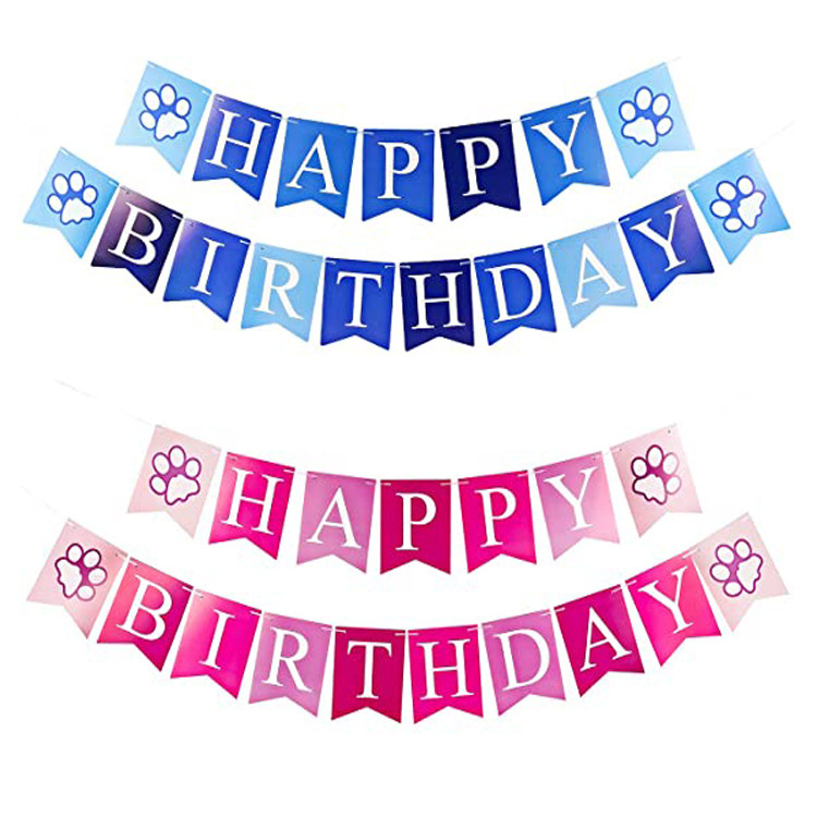 厂家批发生日拉旗烫金鱼尾生日快乐拉旗装饰横幅生日派对布置用品详情6