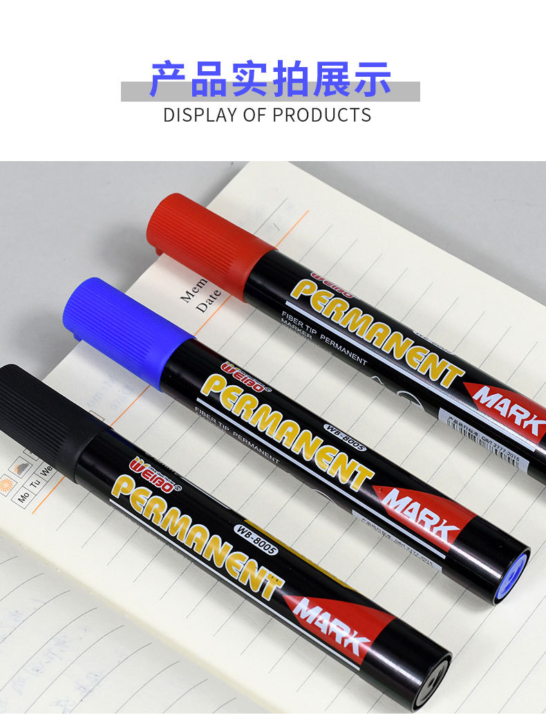 Weibo marker Pen Red, blue and black logistics Pen 10/ Box oil-based large-head pen Marker pen wholesale pic 8