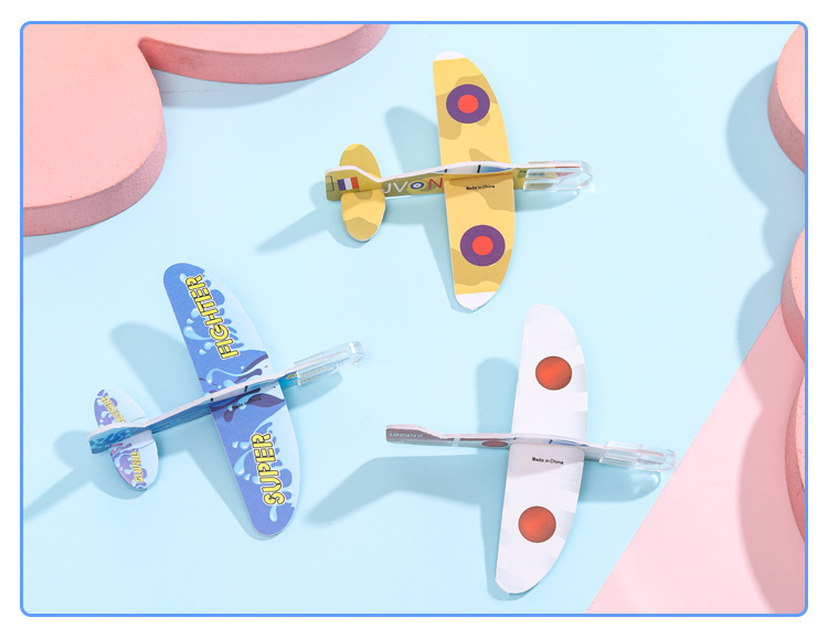 卡通迷你泡沫小飞机DIY拼图儿童益智玩具幼儿园礼品航空模型批发详情8