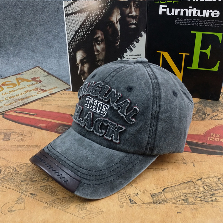 欧美水洗做旧牛仔棒球帽original black户外钓鱼鸭舌帽子外贸现货详情2