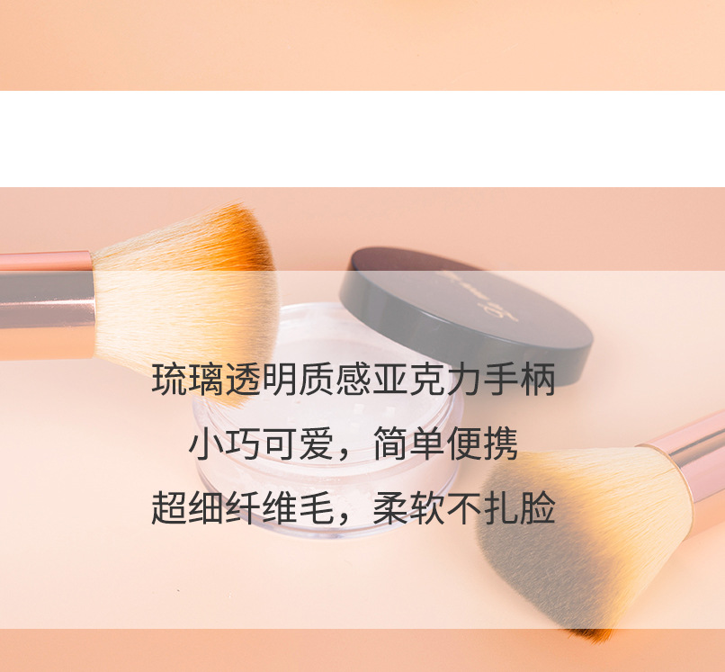 Fine flash acrylic brush handle, single makeup brush, diamond loose powder brush, blush brush, portable and portable beauty tools in stock pic 2