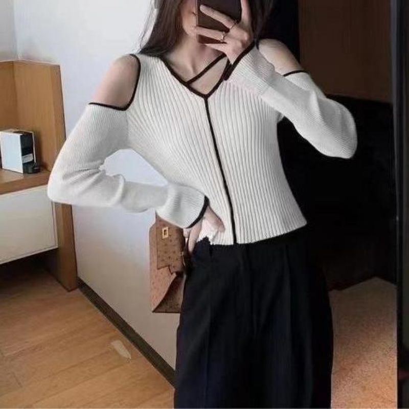 十三行早秋女装POLO领女式针织连衣裙女收腰毛衣条纹辣妹裙子女详情18