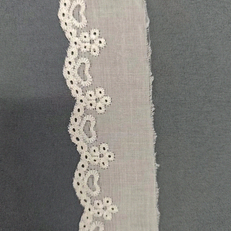 Wholesale of cotton embroidered lace, hollowed-out lace, embroidered skirt hem, clothing accessories, milk silk, perforated, barcode 2.5 pic 25
