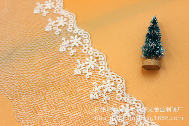 新款时尚蕾丝花边服装家纺婚纱辅料网纱刺绣宽5-10厘米厂家直供详情9