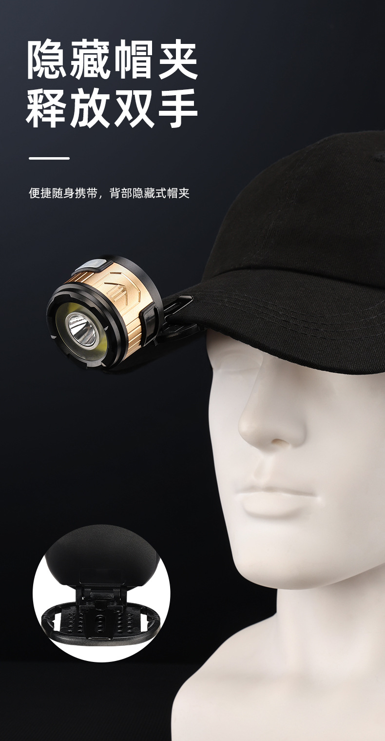 跨境多功能头灯 骑行灯磁吸工作灯 强光头戴式灯 夜钓巡逻探索灯详情11
