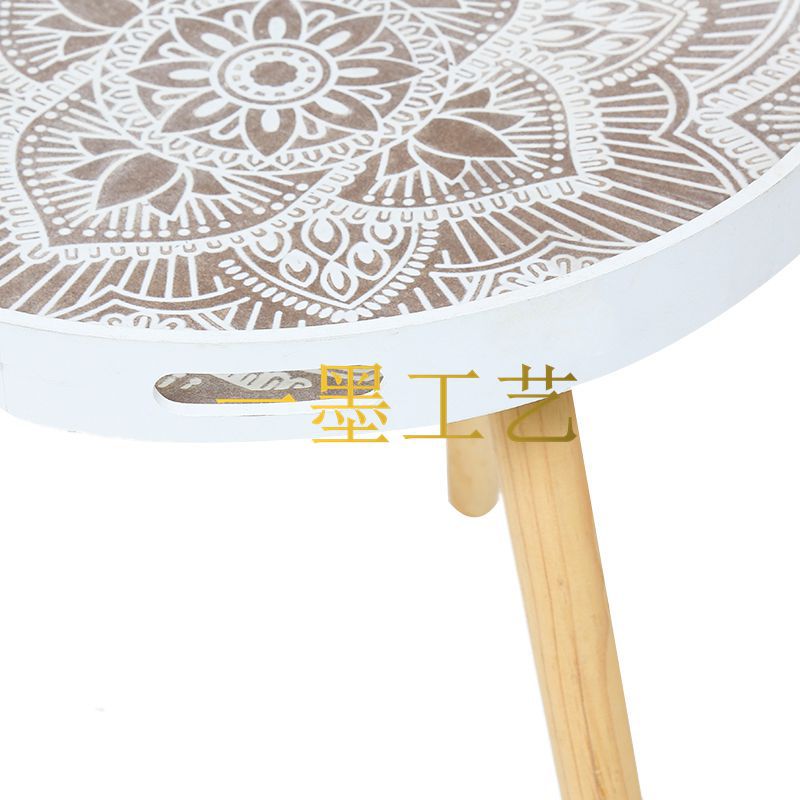 Easy to disassemble and assemble printed face tea table set, balcony table, casual round table, creative and popular milk tea shop small tea table pic 6