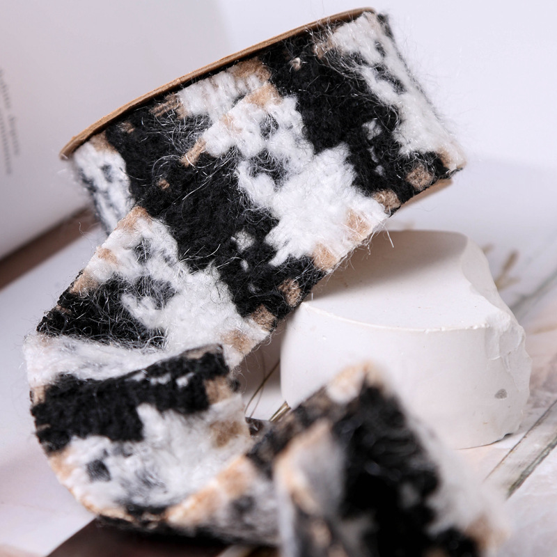 Autumn and winter collection: Gold and silver scallion large check linen woven tape, DIY bow hair accessory, flower gift packaging, clothes and accessories pic 23