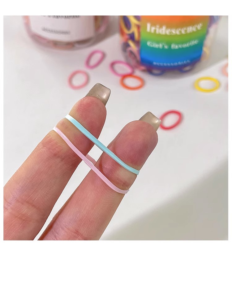 黑色一次性橡皮筋女扎头发高弹力发绳不伤发发圈儿童头绳编发发饰详情29