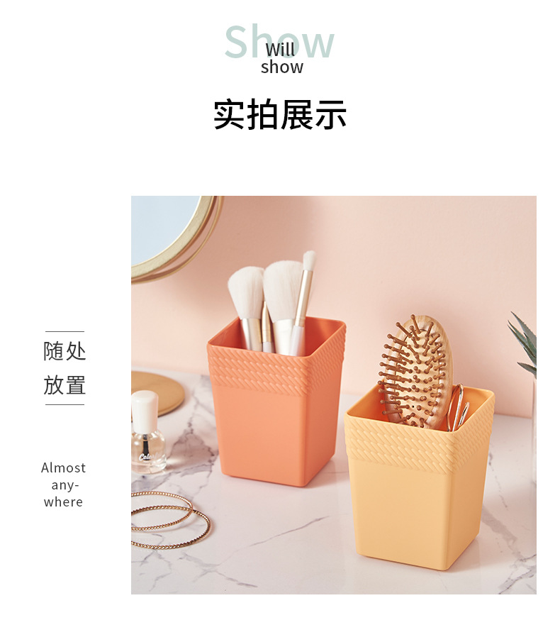 Fashionable pen holder, student office desktop pen holder, multi-functional storage pen holder, student makeup holder, simple and creative pen pic 9