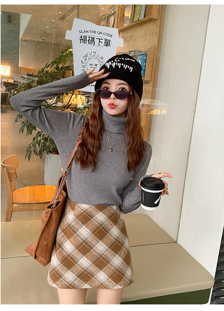 毛衣女2024新款秋冬美拉德穿搭堆堆高领打底衫内搭高级感针织上衣详情28