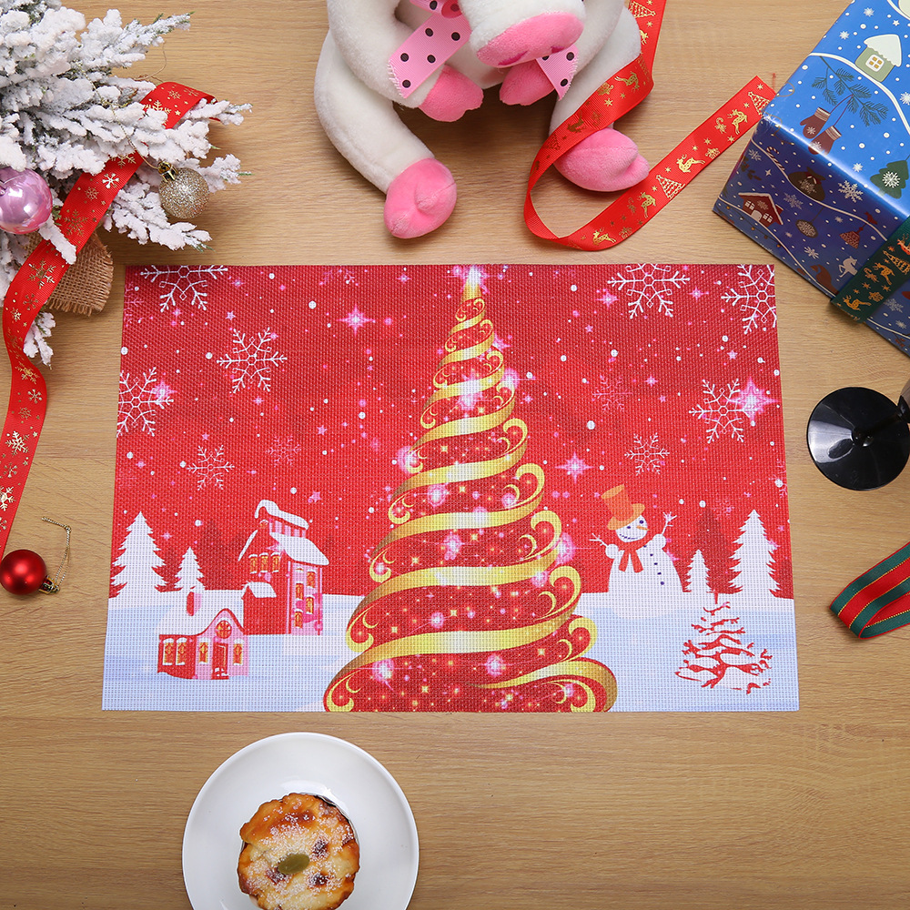 Christmas placemats, snowflake heat-resistant and heat-insulating coffee table MATS, holiday Western placemats, Nordic snowflake man table MATS, napkins and tablecloths wholesale pic 11