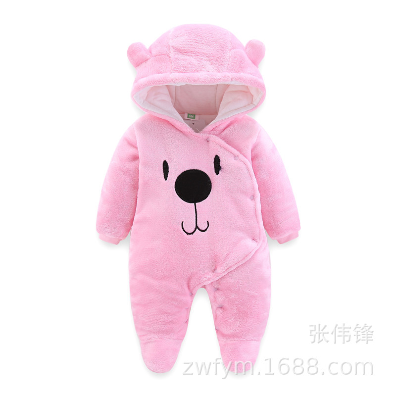 Baby one-piece suit thickened autumn and winter outfits 0 baby clothes for boys and girls 1 newborn autumn clothes winter cotton-padded clothes crawling clothes pic 3