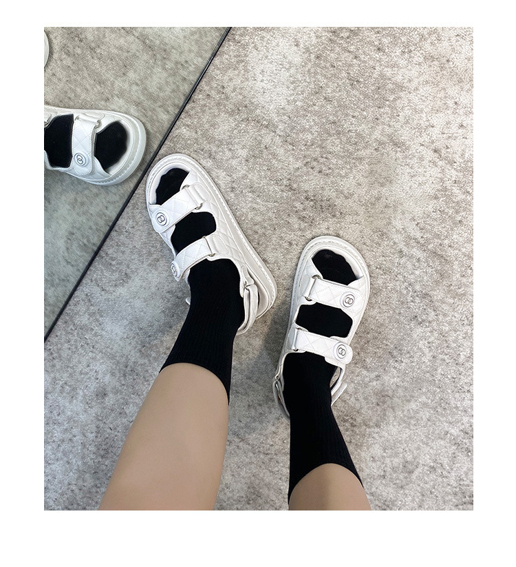 小香风凉鞋女2024新款仙女风真皮魔术贴夏新款百搭平底女鞋ins潮~详情15