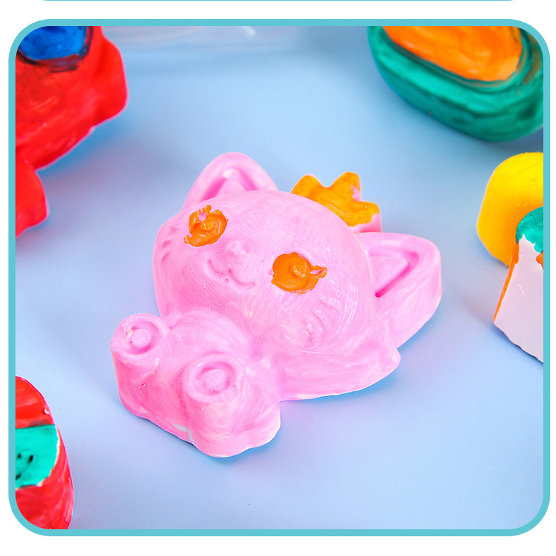 儿童手工玩具礼品DIY涂鸦石膏娃娃白胚涂色娃娃盒装涂鸦画2元店批详情10