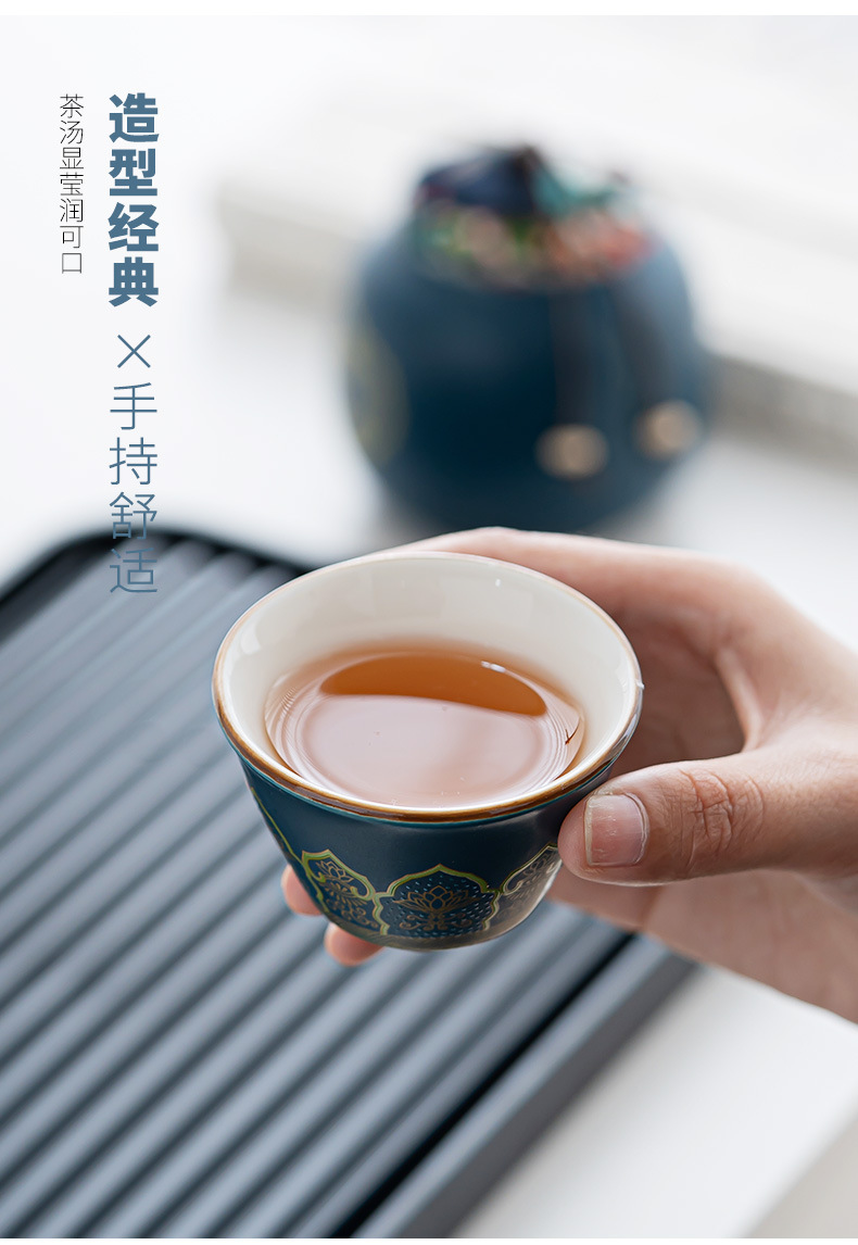 Travel tea set, ceramic express portable, one pot, three cups, business cultural and creative gift, festival souvenir, printed logo pic 10