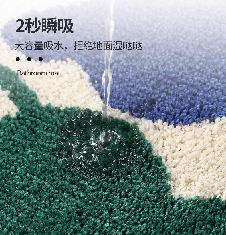 儿童爬行垫浴室卫生间吸水防滑地垫卧室儿童房地毯可爱洗手间进门口脚垫详情3