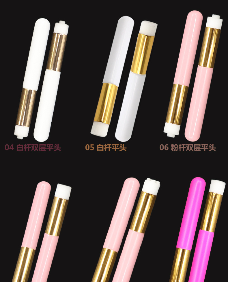 Nose wash brush, pore cleaning brush, nose shadow brush, facial cleansing brush, flat head brush, small nose brush, long-handled round head nose shadow brush, factory direct sales pic 4