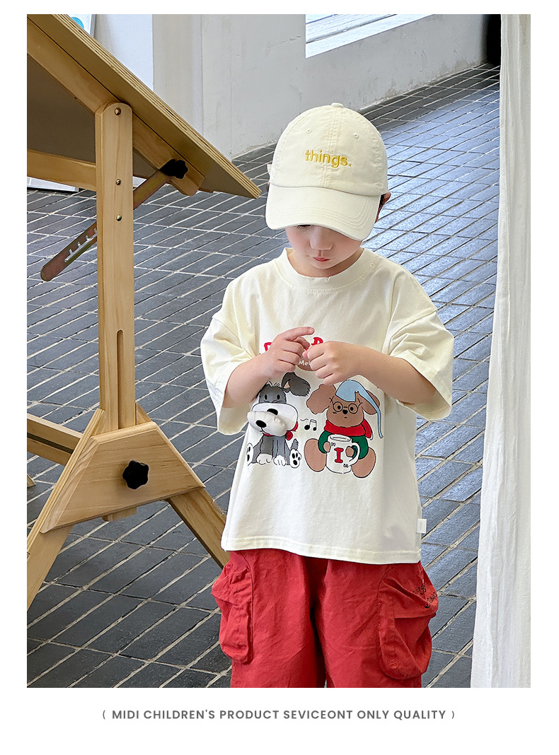 男童t恤短袖2025新款夏季立体小狗炸街半袖上衣儿童夏装宝宝潮T详情15