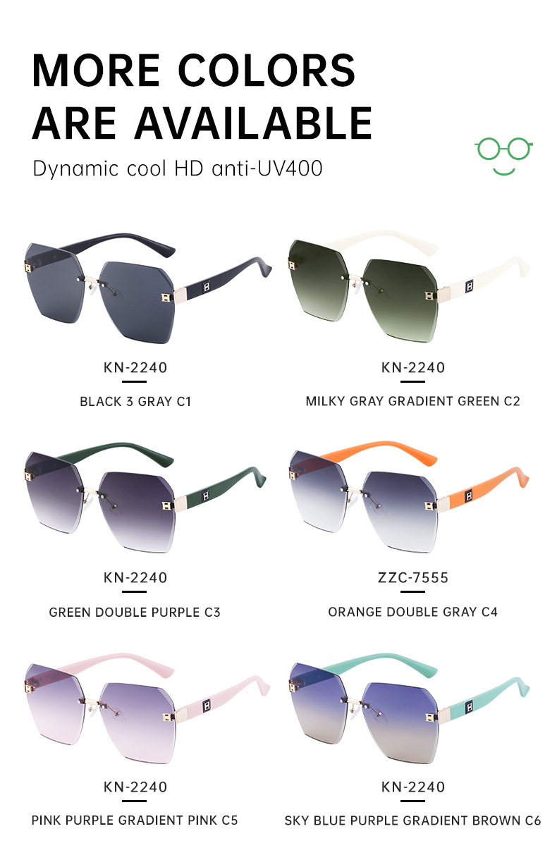 2023新款无框切边太阳镜女款欧美时尚大框墨镜女跨境批发sunglass详情28