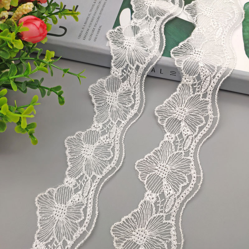 We have a wide range of products in stock, including lotus edge polyester thread embroidered lace, exquisite net lace, dance costumes, mosquito nets and decorative lace pic 11