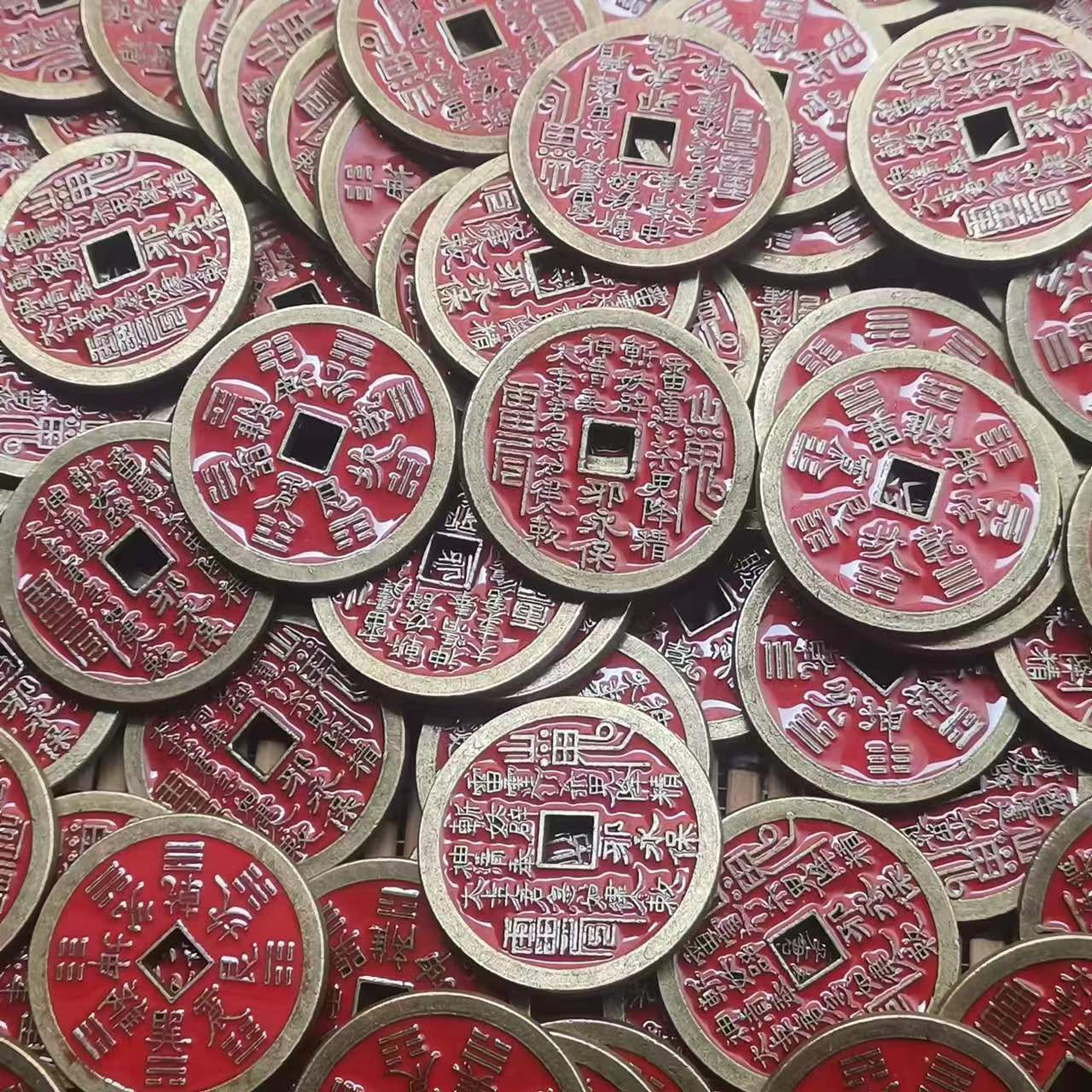 Wholesale mountain ghost pay square hole antique cinnabar pendants pic 1