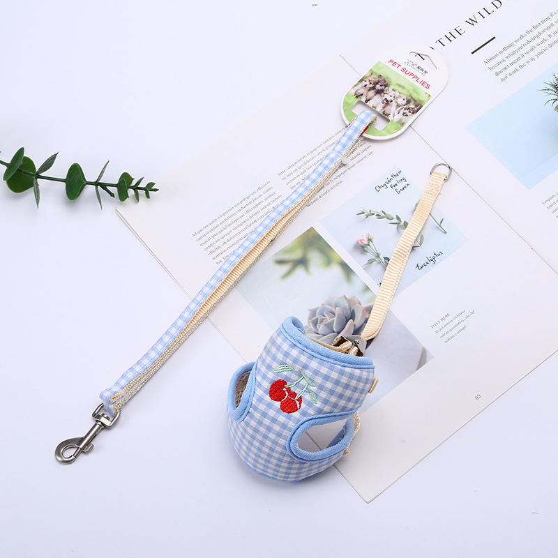 Pet cats and dogs, fruit lace-up, belly band, chest and back anti-escape, breathable and adjustable vest type leash, cross-border pic 10