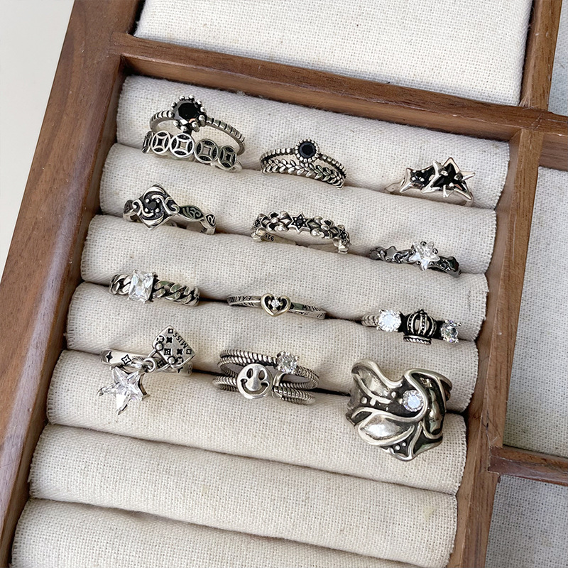 10101010ZHIYUN 不掉色轻奢高级感锆石跨境饰品夸张嘻哈开口925纯银戒指女详情8