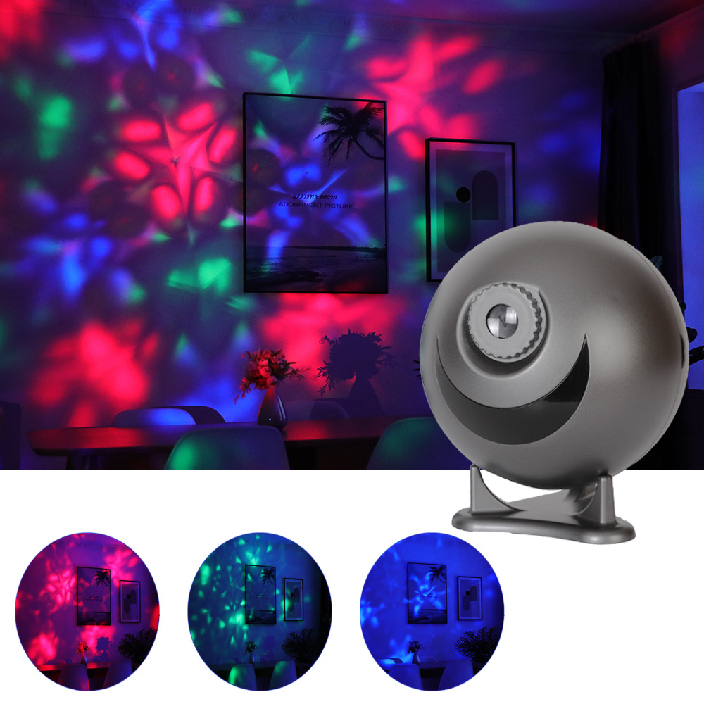 Cross-border new kaleidoscope projection lamp, seven-color 3D vision LED laser nebula lamp, bedroom LED projection lamp pic 1