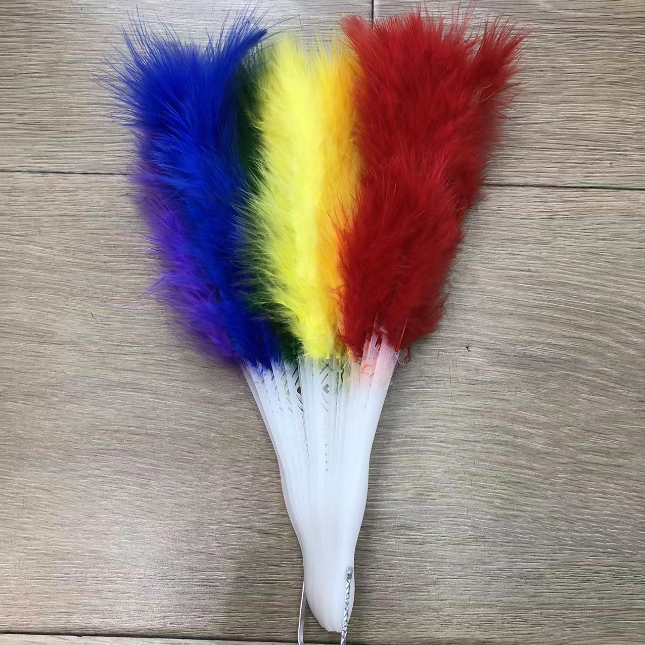 Wholesale of party feather fans, 21 pieces of colorful feather fans, performance stage, opera performance, square dance, fire chicken feather fans pic 3