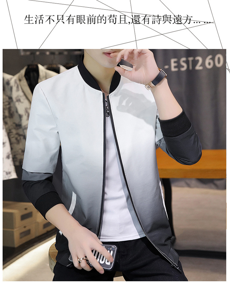 Comercio exterior primavera/otoño 2022 chaqueta versátil para hombres versión coreana slim fit baseball wear tendencia para hombres gradiente de estilo casual abrigos pic 21