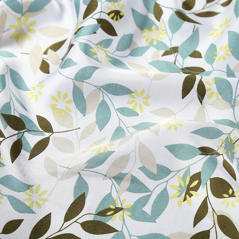 New satin chiffon printed fabric with small floral plain weave chiffon and silk-like dress and pajama printed fabric pic 27