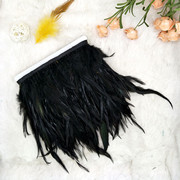 Wholesale from the manufacturer of large goose feather fabric with feather lamps, clothing accessories, DIY handicrafts, decorative colorful feather fabric edges pic 11