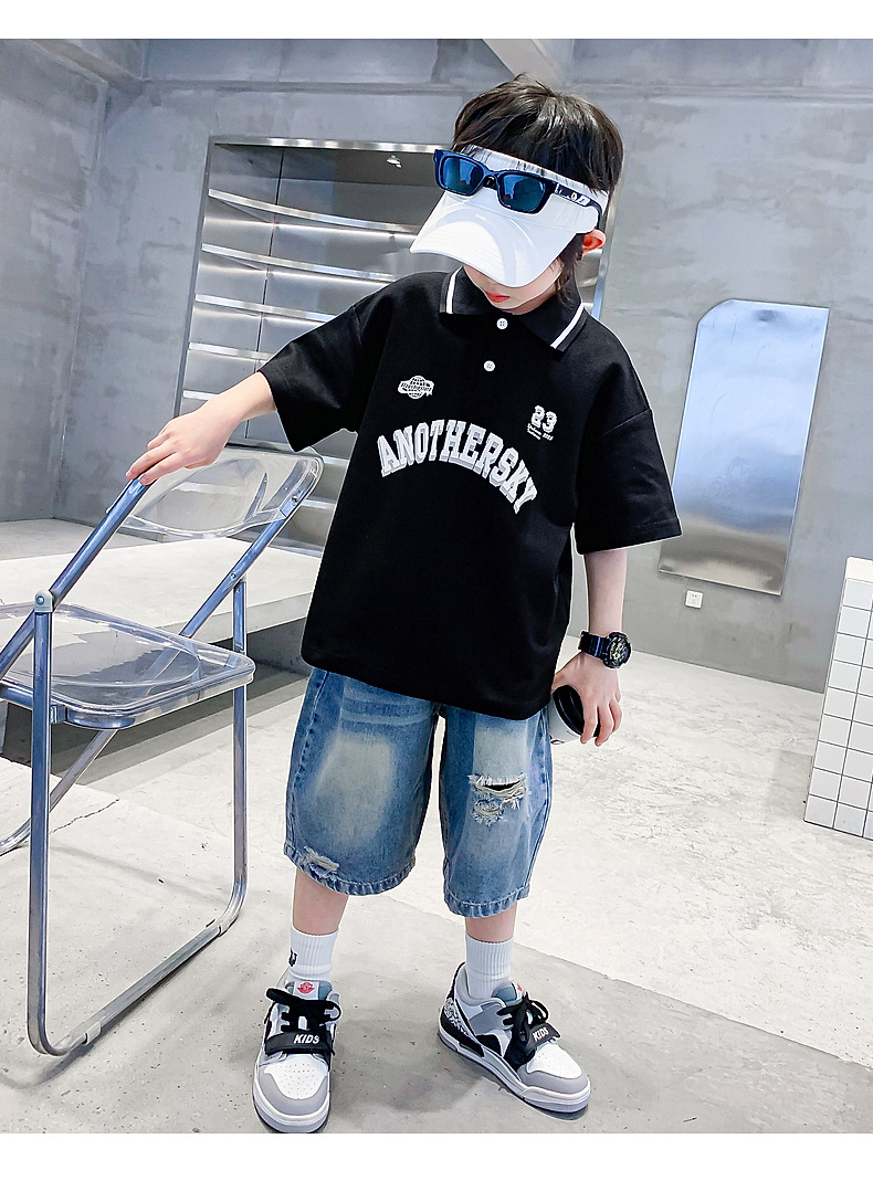 男大童夏季Polo衫运动短袖T恤2025新款儿童男孩夏装半袖冰感上衣详情8