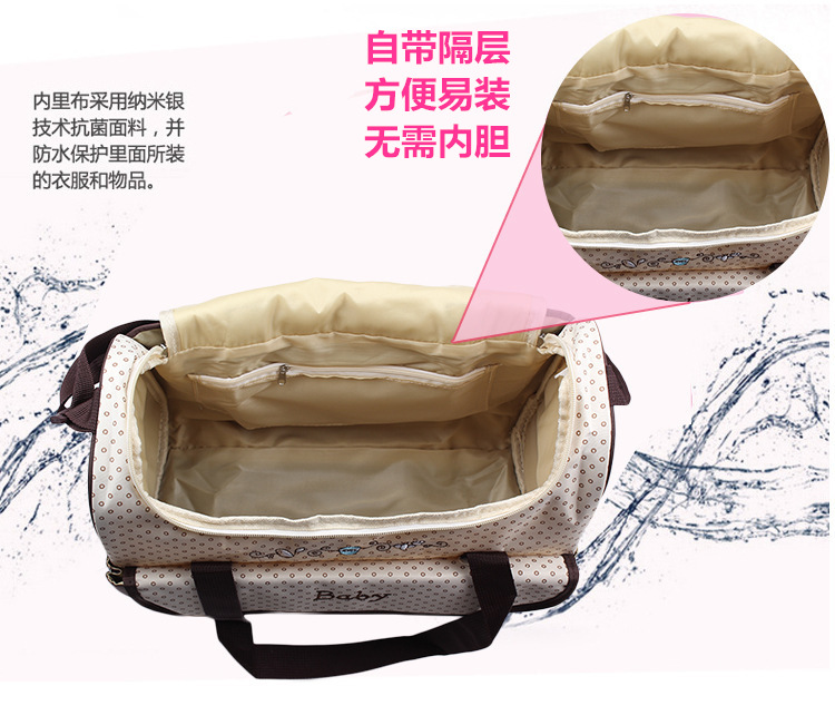 Mom Bag Five-piece set, multi-functional, large-capacity, fashionable, waterproof cartoon single-shoulder crossbody bag, Mom Bag wholesale pic 7