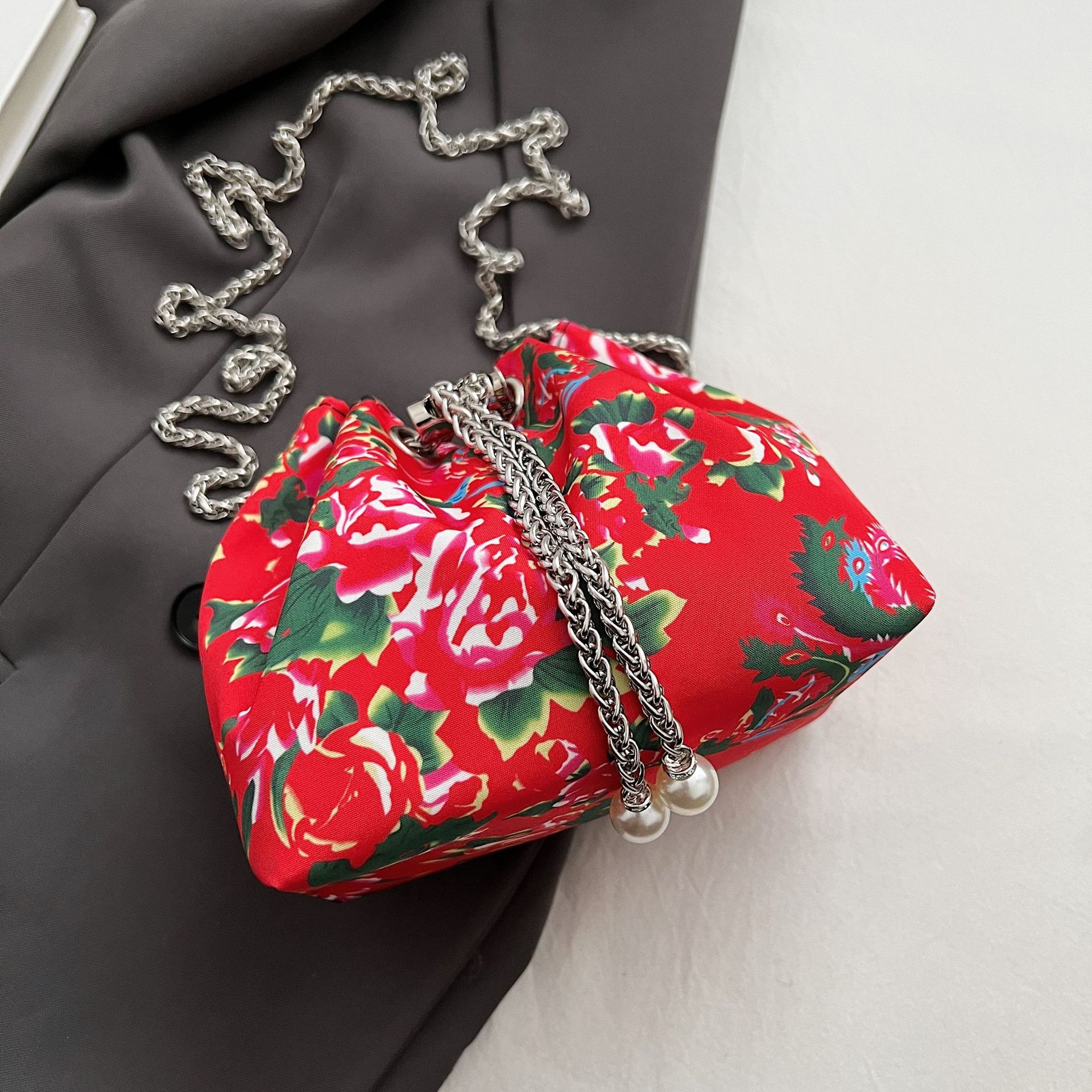 花棉袄潮酷水桶包新款2024春季个性民族风单肩包国潮复古斜挎女包详情69