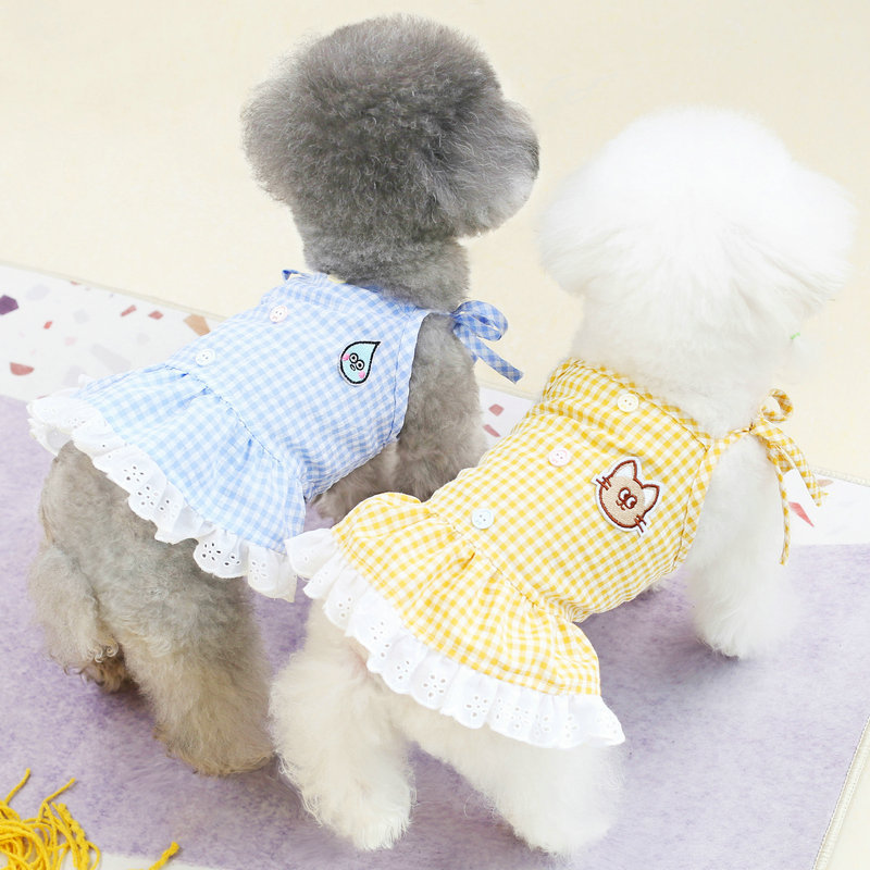 春夏新款宠物衣服彩扣花边裙中小型犬可爱时尚狗狗衣服服饰详情1