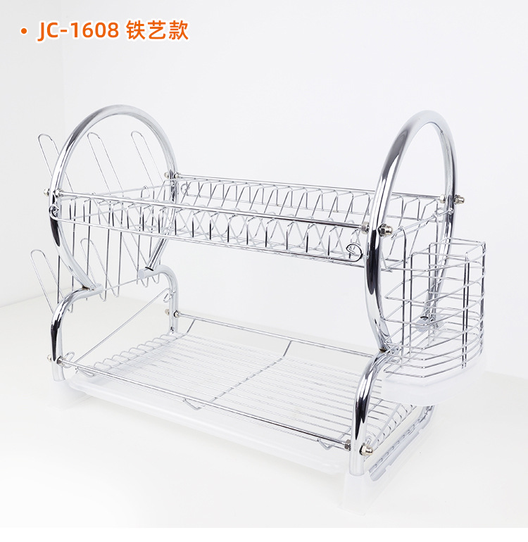 不锈钢碗碟沥水架家用放餐具筷子厨房置物架多功能台面双层收纳架详情25