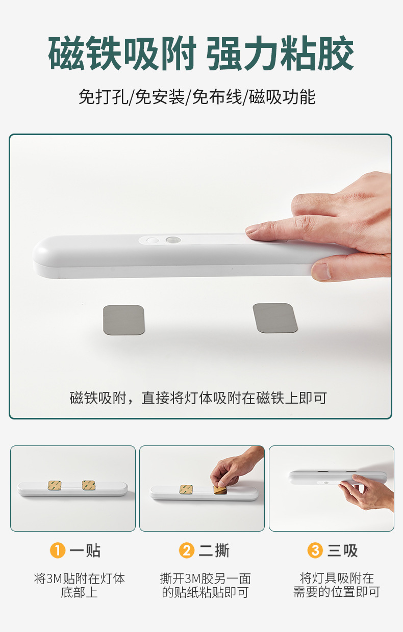 Touch variable light cabinet sensor light, smart bedside human body sensor led light, corridor wardrobe light, sensor night light pic 16