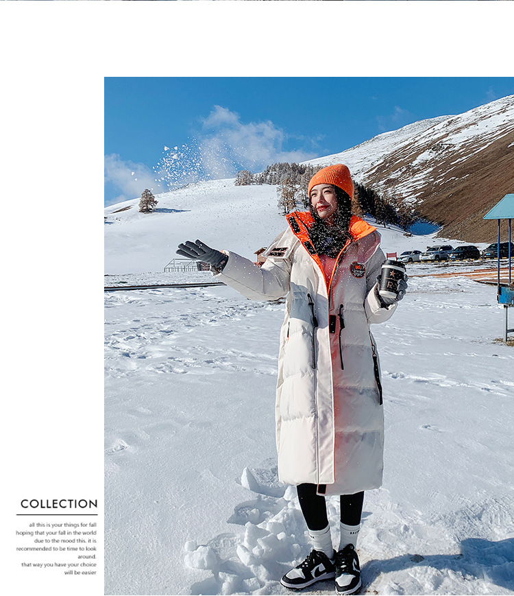 2022 mujer engrosada sobre la rodilla suelta abajo chaqueta regular medio largo commuter solid color abajo invierno nuevo pic 20